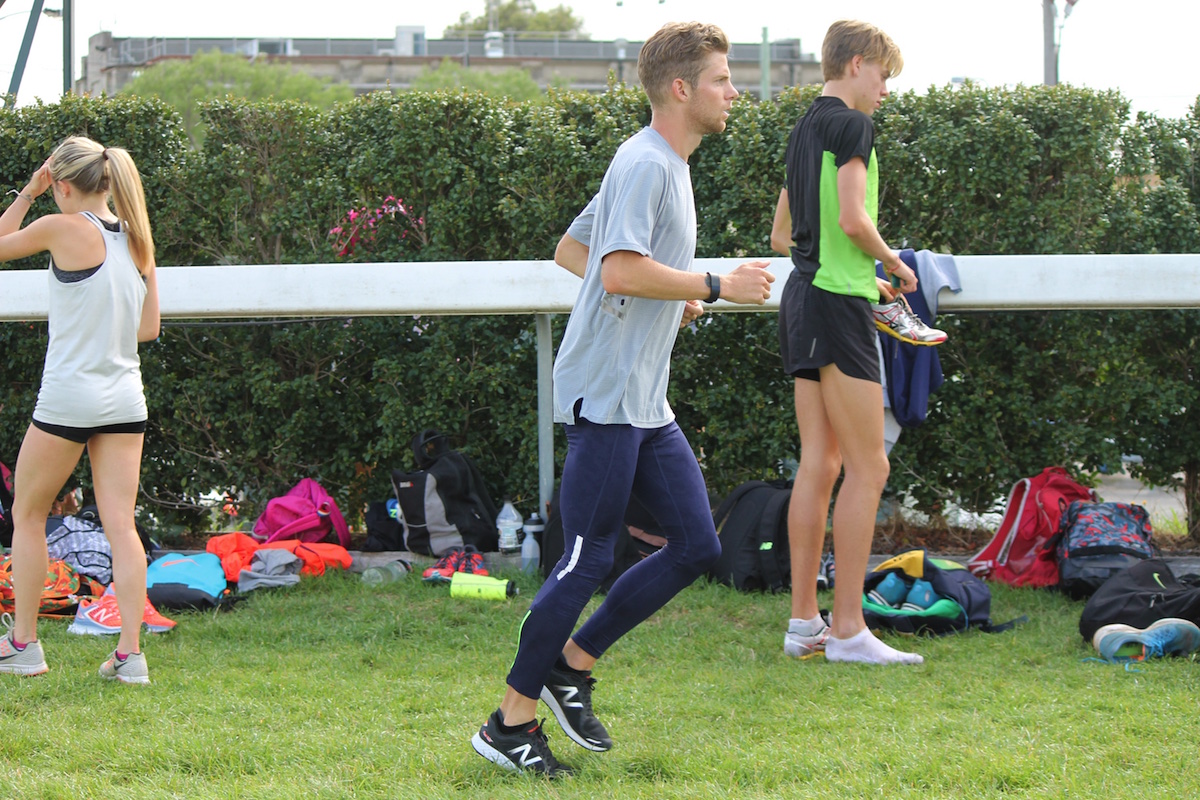 Brett Robinson warming up pre threshold session at Caulfied 2016: Photo by RT