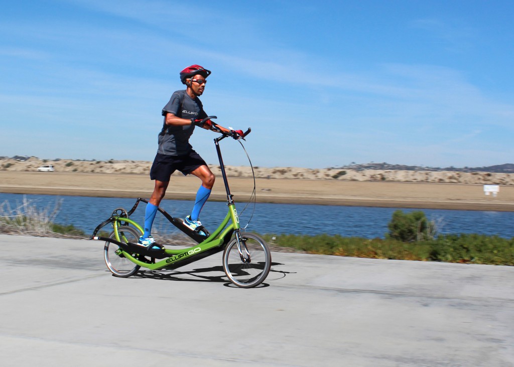 US Marathon great, Meb Keflezighi Cross training on his Elliptigo