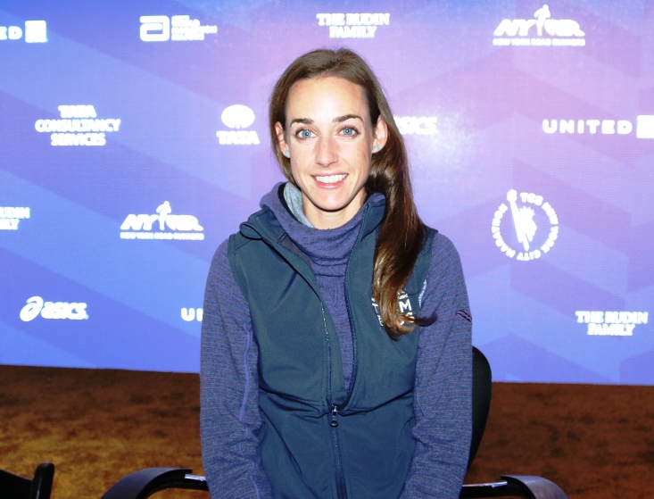 Molly Huddle in advance of the 2016 TCS NYC Marathon where she will make her marathon debut (photo by Chris Lotsbom for Race Results Weekly)