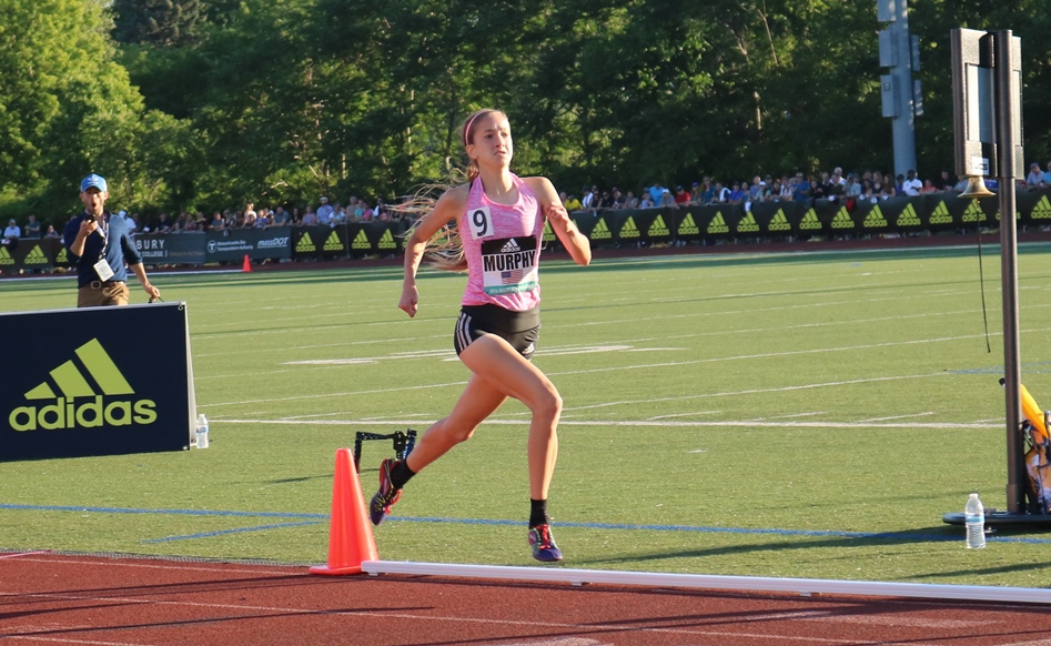 PHOTO: High school junior Kate Murphy of Burke, Va., wins the high school 1500m at the first adidas Boost Games in Somerville, Mass., on June 17, 2016 (photo by Chris Lotsbom for Race Results Weekly)