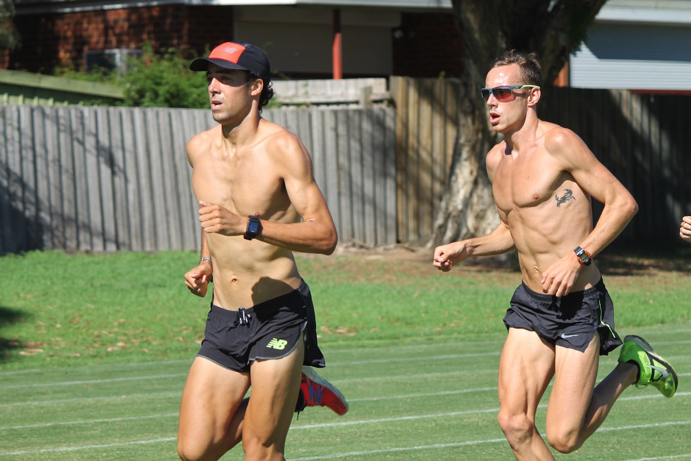 Luke Mathews and Ryan Gregson working hard at MTC training session in Melbourne earlier this year: Photo by RT