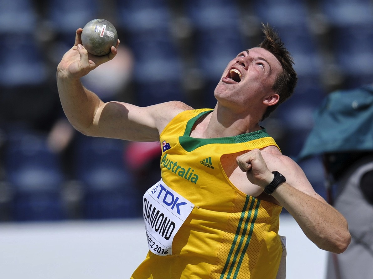 BYDGOSZCZ, POLAND - JULY 19: Alec Diamond from Australia competes in the men's shot put qualification during the IAAF World U20 Championships - Day 1 at Zawisza Stadium on July 19, 2016 in Bydgoszcz, Poland. (Photo by Piotr Hawalej /Getty Images for IAAF) *** BESTPIX ***