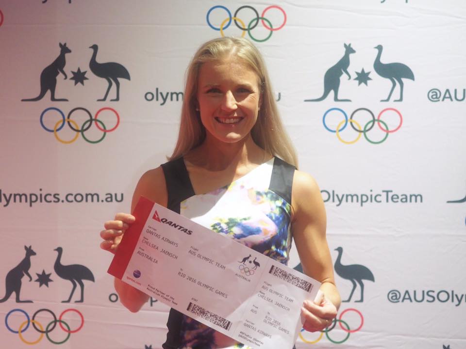 Chelsea Jaensch with her ticket to Rio 2016