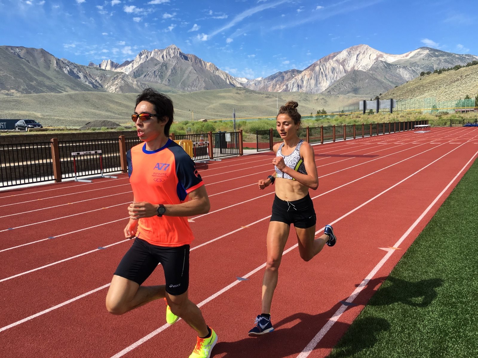 Photo by Andrew Kastor — with Alexi Pappas in Mammoth Lakes, California.