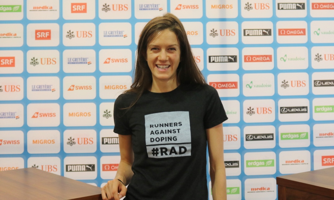  PHOTO: Kate Grace poses before competing over 800m at the Weltklasse Zurich IAAF Diamond League meeting on September 1 at the Letzigrund stadium (photo by Chris Lotsbom for Race Results Weekly) 