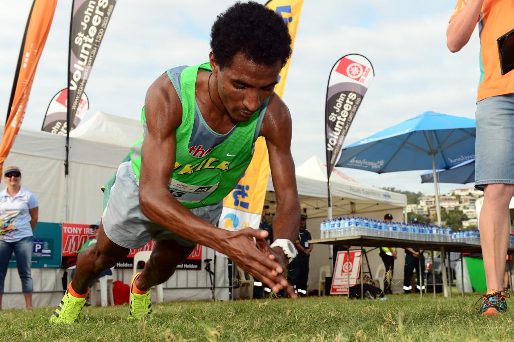Townsville Marathon post race win push ups