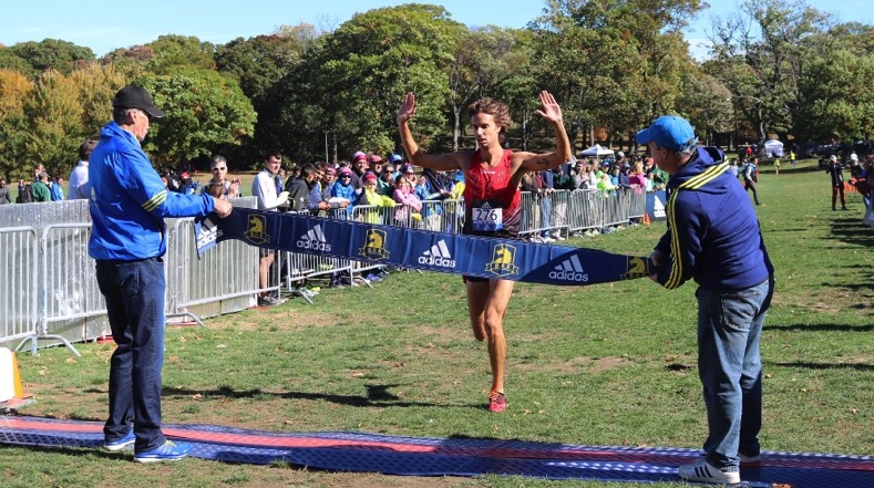PHOTO: Jim Spisak wins the 2016 Mayor's Cup Cross Country in Boston's Franklin Park (photo by Chris Lotsbom for Race Results Weekly)