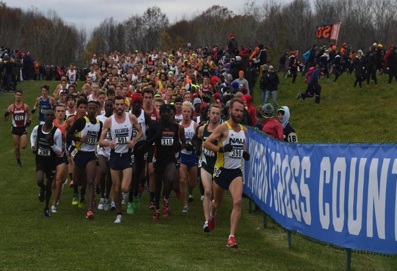 Mathew Baxter leading the 2016 NCAA XC Championships running for NAU.
