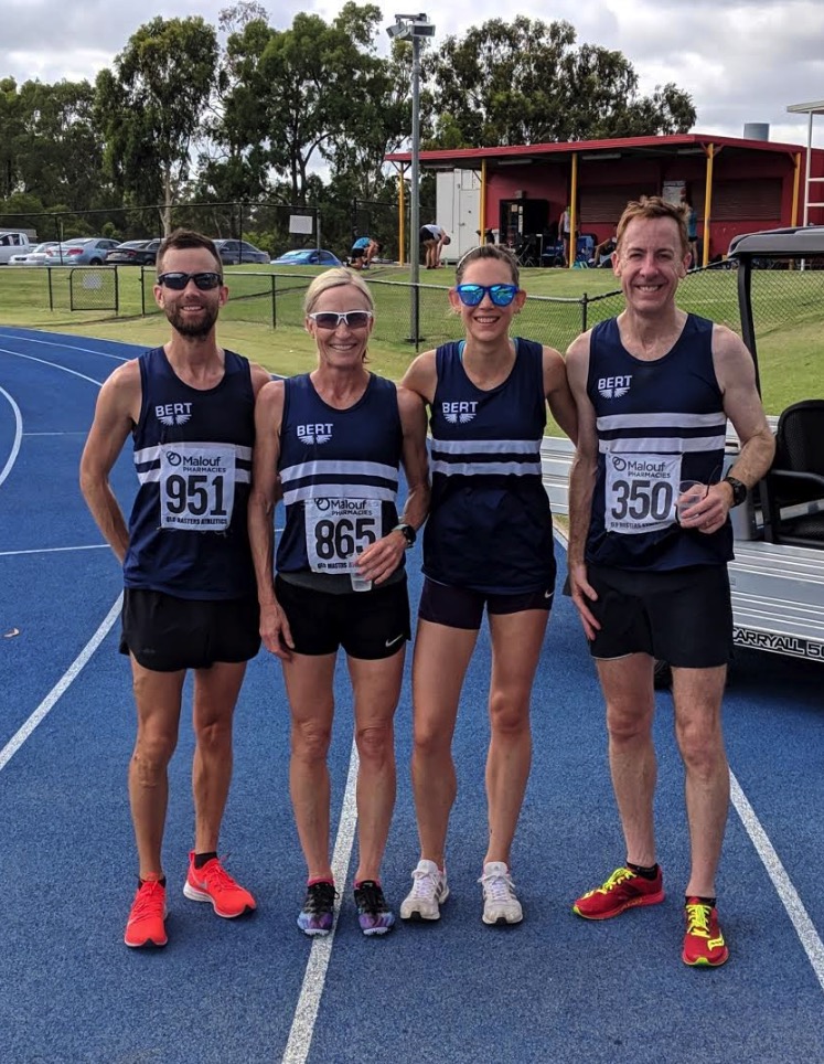 Queensland Masters Athletics track meet with fellow BERT Squad members