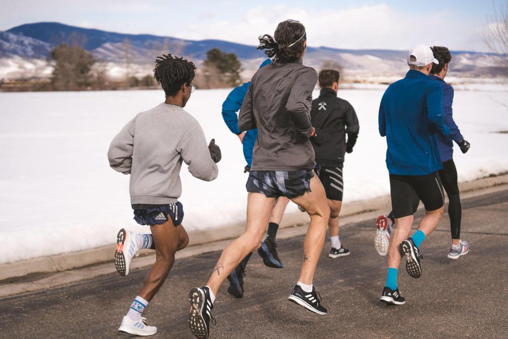 running in shorts in winter
